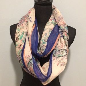 Lightweight Floral and Paisley Infinity Scarf